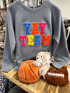 CHENILLE PATCH YAY TEAM SWEATSHIRT