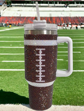 Load image into Gallery viewer, 40oz RHINESTONE INSULATED FOOTBALL TUMBLER
