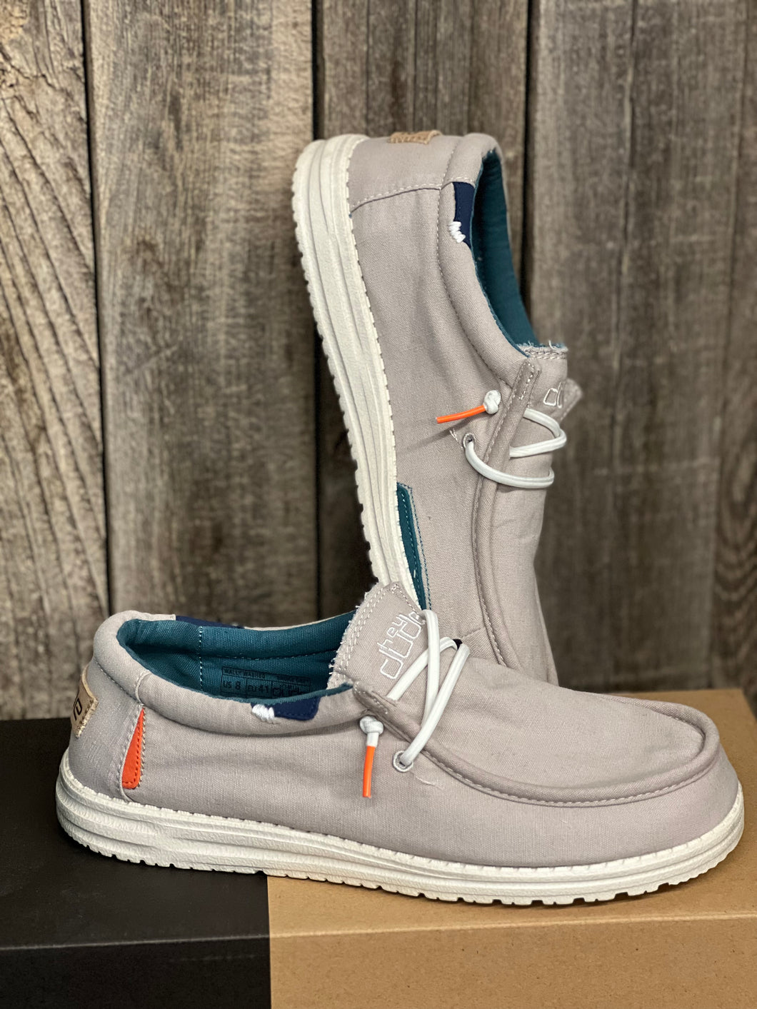 HEY DUDE MENS WALLY WASHED SMOKE GREY
